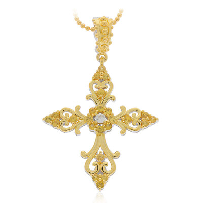 Gelber Saphir-Silberhalskette (Dallas Prince Designs)