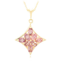 Nicht erhitzter Padparadscha-Saphir-Goldhalskette (AMAYANI)