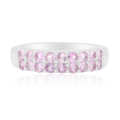 Pinkfarbener Saphir-Silberring