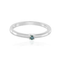 Blauer I3 Brillant-Silberring