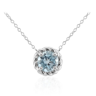 Himmelblauer Topas-Silbercollier