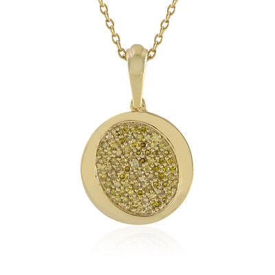 Gelber I2 Diamant-Silberhalskette