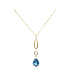 Londonblauer Topas-Goldhalskette
