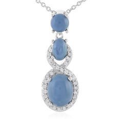 Blauer Opal-Silberhalskette