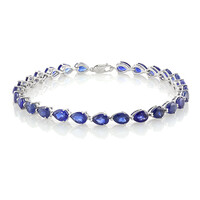 Blauer Madagaskar-Saphir-Silberarmband