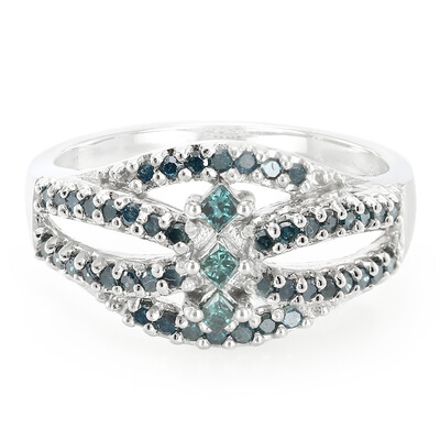 Fancy-Diamant-Silberring