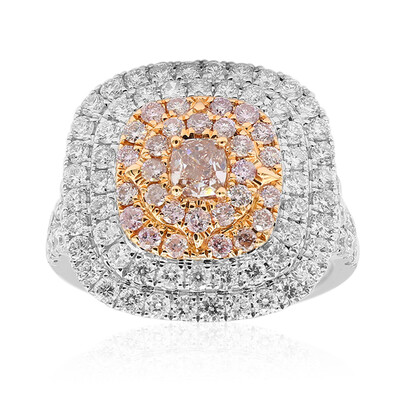 Pinkfarbener I1 Diamant-Goldring (CIRARI)