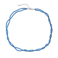 Blauer Apatit-Silberhalskette
