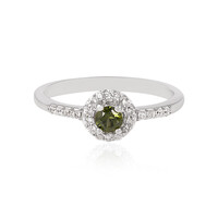 Grüner Ceylon-Zirkon-Silberring