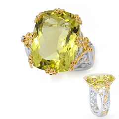 Ouro Verde-Quarz-Silberring (Gems en Vogue)