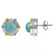 Aquamarin-Silberohrringe mit Gold (Granulieren)