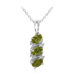 Burmesischer Peridot-Silberhalskette