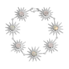 Rosenquarz-Silberarmband