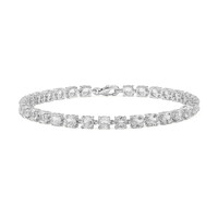 Weißer Topas-Silberarmband