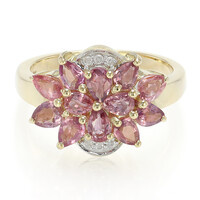 Nicht erhitzter Padparadscha-Saphir-Goldring