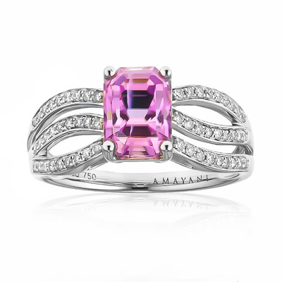 Pinkfarbener Diaspor-Goldring (AMAYANI)