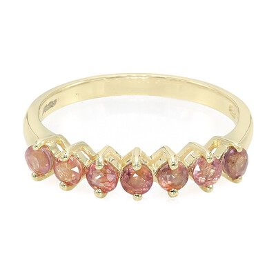 Nicht erhitzter Padparadscha-Saphir-Goldring