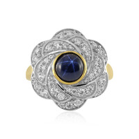 Blauer Stern-Saphir-Silberring