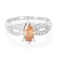 Oranger Saphir-Silberring