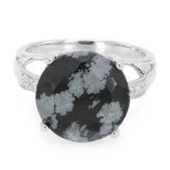 Schneeflocken-Obsidian-Silberring