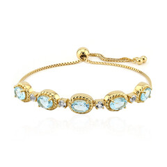 Himmelblauer Topas-Silberarmband