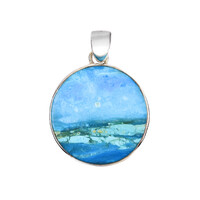 Blauer Atacama-Opal-Silberanhänger