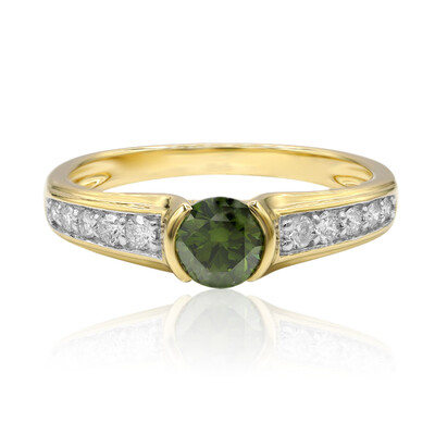 Grüner VS1 Brillant-Goldring (Annette)