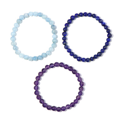 3er Set Edelstein-Armbänder