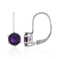 Sambia-Amethyst-Silberohrringe