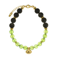 Grüner Kolumbianischer Bernstein-Silberarmband