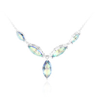 Blauer Mystik-Quarz-Silbercollier