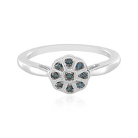 Blauer I2 Diamant-Silberring