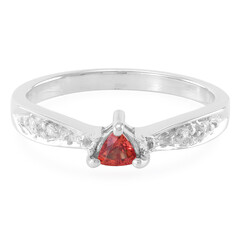 Oranger Saphir-Silberring