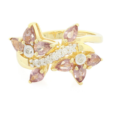 Nicht erhitzter Padparadscha-Saphir-Goldring (AMAYANI)
