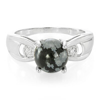 Schneeflocken-Obsidian-Silberring