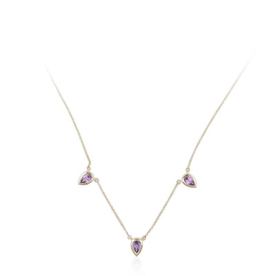Purpurfarbener Ceylon-Saphir-Goldcollier