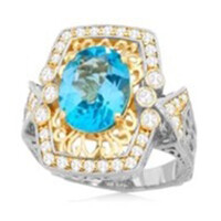 Schweizblauer Topas-Silberring (Dallas Prince Designs)
