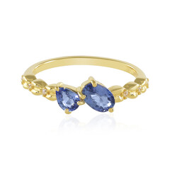 Nicht erhitzter Blauer Ceylon-Saphir-Silberring