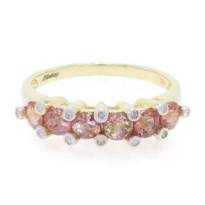Nicht erhitzter Padparadscha-Saphir-Goldring