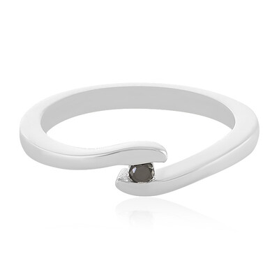 Schwarzer Diamant-Silberring