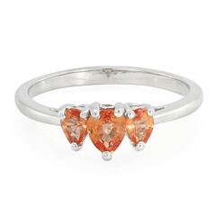 Oranger Saphir-Silberring