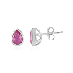Pinkfarbener Madagaskar-Saphir-Silberohrringe