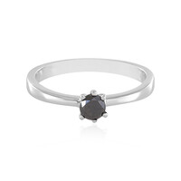 Schwarzer Brillant-Silberring