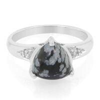 Schneeflocken-Obsidian-Silberring