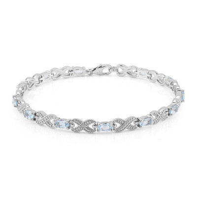 Himmelblauer Topas-Silberarmband