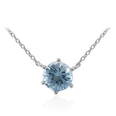 Himmelblauer Topas-Silbercollier