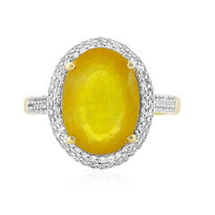 Gelber Madagaskar-Saphir-Silberring