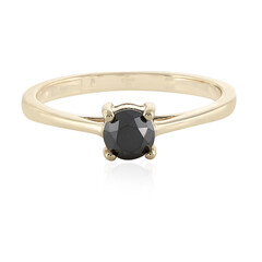 Schwarzer Diamant-Goldring