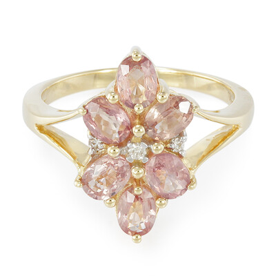 Nicht erhitzter Padparadscha-Saphir-Goldring (AMAYANI)