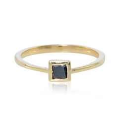 Schwarzer Diamant-Goldring